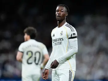 Real Madrid v Elche CF - LaLiga EA Sports Eduardo Camavinga of Real Madrid CF looks on during the Spanish League, LaLiga EA Sports, football match played between Real Madrid and Elche CF at Bernabeu stadium on March 14, 2026, in Madrid, Spain. AFP7 14/03/2026 ONLY FOR USE IN SPAIN