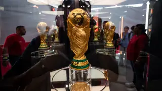 Trofeo de la Copa Mundial en el estadio BBVA de Monterrey AME4005. MONTERREY (MÉXICO), 14/03/2026.- Fotografía que muestra el trofeo de la Copa Mundial de la FIFA este sábado, en el estadio BBVA en Monterrey (México). EFE/Miguel Sierra