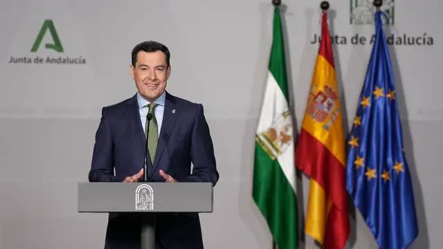 Moreno convoca elecciones autonómicas andaluzas el 17 de mayo SEVILLA, 23/03/2026.- El presidente de la Junta de Andalucía, Juanma Moreno, ha anunciado este lunes su decisión de disolver el Parlamento de Andalucía y convocar elecciones autonómicas el domingo 17 de mayo. EFE/Junta de Andalucía - SOLO USO EDITORIAL/SOLO DISPONIBLE PARA ILUSTRAR LA NOTICIA QUE ACOMPAÑA (CRÉDITO OBLIGATORIO)