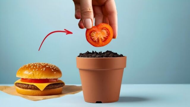 Del McDonald's al huerto: un experimento que logr&oacute; cultivar kilos de tomates