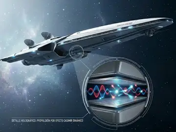 Ilustración de una nave que aprovecha el efecto Casimir para desplazarse NASA