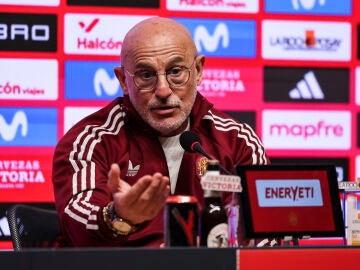 Luis de la Fuente, head coach of Spain, attends the press conference ahead of the International friendly, football match against Egypt at RCDE Stadium on March 30, 2026 in Cornella, Spain. AFP7 30/03/2026 ONLY FOR USE IN SPAIN