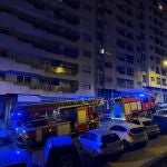 Uno de los camiones de bomberos desplazado hasta el lugar. 