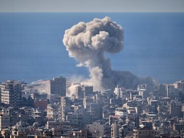 FILE - Smoke rises from an Israeli airstrike in Dahiyeh, Beirut's southern suburbs, March 9, 2026. (AP Photo/Hassan Ammar, File)