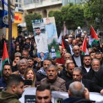 Protesta en Ramala contra la ley aprobada por Israel para aplicar la pena de muerte a los palestinos