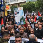 Protesta en Ramala contra la ley aprobada por Israel para aplicar la pena de muerte a los palestinos