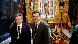 El presidente de la Junta de Andalucía, Juanma Moreno, en la Semana Santa de Málaga El presidente de la Junta de Andalucía, Juanma Moreno, en la Semana Santa de Málaga