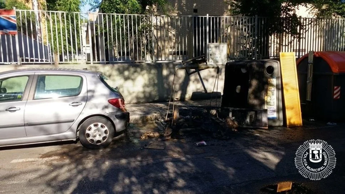 Detenida una persona por la quema de contenedores en Madrid gracias a las cámaras de seguridad