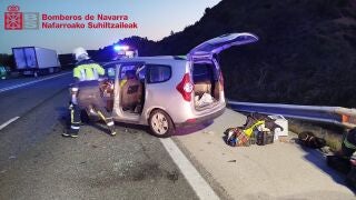 Sucesos.- Heridos leves tres vecinos de Huesca en un accidente de tr&aacute;fico en Pueyo (Navarra)