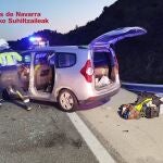 Sucesos.- Heridos leves tres vecinos de Huesca en un accidente de tr&aacute;fico en Pueyo (Navarra)