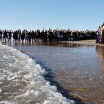 Encuentro de los Cristos durante el Viernes Santo en la Semana Santa Marinera de Valencia