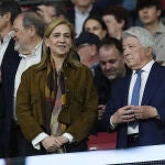 La Infanta Cristina en el partido Atl&eacute;tico de Madrid - FC Barcelona.