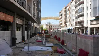 Obras del Tranvibús en la calle Imagen de Sevilla Obras del Tranvibús en la calle Imagen de Sevilla