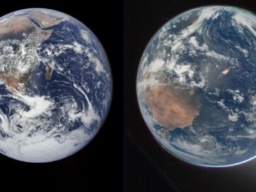 A la izquierda, la imagen tomada en 1972; a la derecha, la imagen publicada por la NASA el pasado viernes