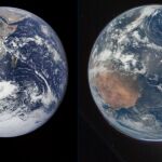 A la izquierda, la imagen tomada en 1972; a la derecha, la imagen publicada por la NASA el pasado viernes