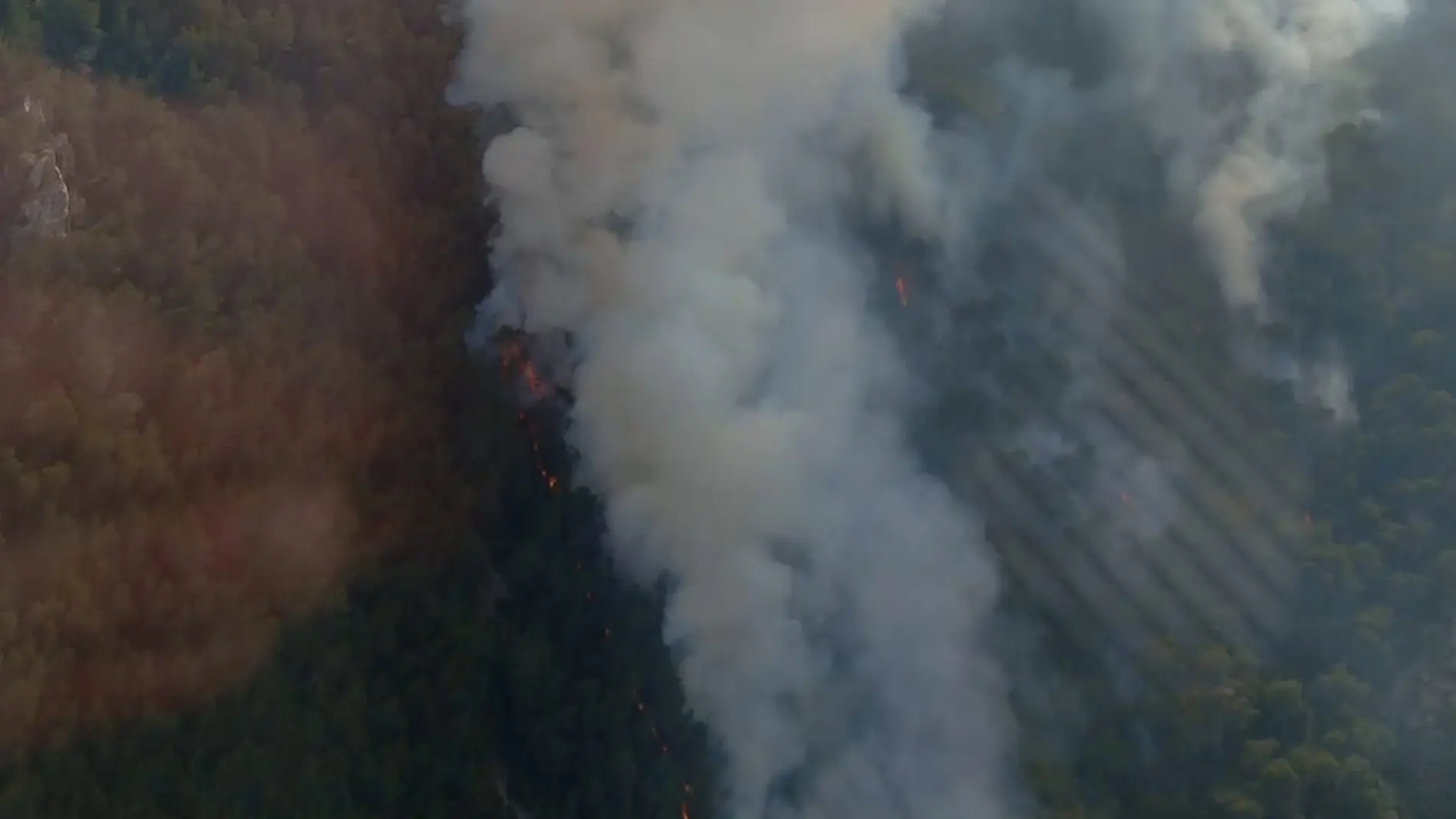 Tres focos del incendio en el Maigmó