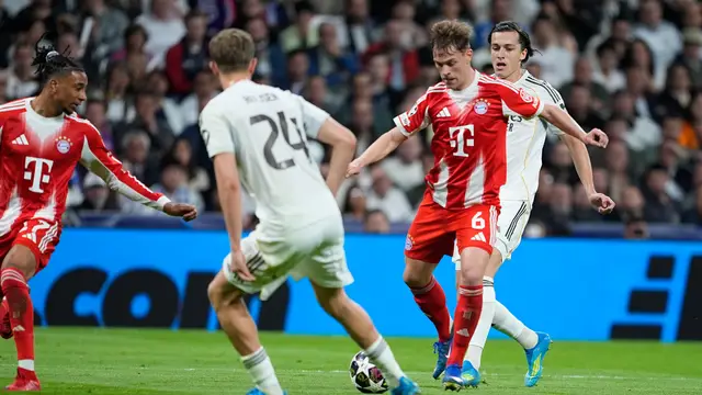 Real Madrid C.F. v Bayern Munich - UEFA Champions League 2025/26 Quarter-finals First Leg Joshua Kimmich of Bayern Munich in action during the UEFA Champions League 2025/26 Quarter-finals First Leg match between Real Madrid C.F. and Bayern Munich at Bernabeu stadium on April 07, 2026, in Madrid, Spain. AFP7 07/04/2026 ONLY FOR USE IN SPAIN