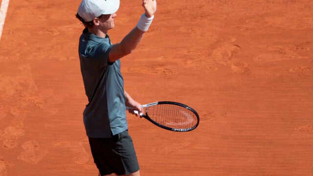 Jannik Sinner of Italy celebrates the victory during day 5 of the Rolex Monte-Carlo Masters 2026, an ATP Masters 1000 Tennis tournament on April 9, 2026 at Monte Carlo Country Club in Roquebrune Cap Martin, France near Monaco - Photo Jean Catuffe / DPPI AFP7 09/04/2026 ONLY FOR USE IN SPAIN