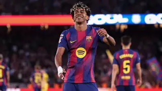 FC Barcelona v RCD Espanyol - LaLiga EA Sports Lamine Yamal of FC Barcelona celebrates a goal during the Spanish league, LaLiga EA Sports, football match played between FC Barcelona and RCD Espanyol at Spotify Camp Nou stadium on April 11, 2026 in Barcelona, Spain. AFP7 11/04/2026 ONLY FOR USE IN SPAIN