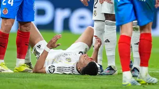 Real Madrid v Girona FC - LaLiga EA Sports Kylian Mbappe of Real Madrid CF hurts during the Spanish League, LaLiga EA Sports, football match played between Real Madrid and Girona FC at Bernabeu stadium on April 10, 2026, in Madrid, Spain. AFP7 10/04/2026 ONLY FOR USE IN SPAIN