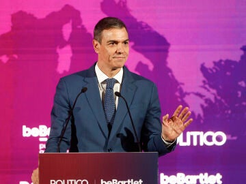 El presidente del Gobierno, Pedro S&aacute;nchez, durante su intervenci&oacute;n en el 'European Pulse Forum'.