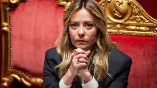 April 9, 2026, Rome, Italy: Italian Prime Minister Giorgia Meloni addresses the Italian Senate for an update on Government action at Palazzo Madama in Rome. Europa Press/Contacto/Stefano Costantino 09/04/2026 ONLY FOR USE IN SPAIN