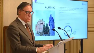 Carlos García Carbayo durante la rueda de prensa Carlos García Carbayo durante la rueda de prensa