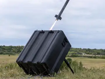 Un misil Harpe del sistema de defensa Perseus. Defensa drones