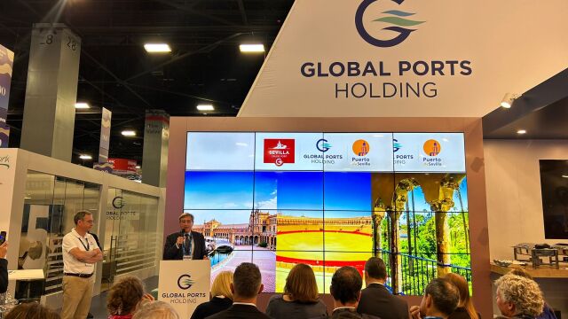 El Puerto de Sevilla presenta en Miami la nueva oferta para cruceros y megayates junto a Global Ports Holding and Ocean Platform Marinas