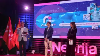 David Ruipérez, Carlos Hernández y Teresa Rodríguez durante la presentación de Nursia David Ruipérez, Carlos Hernández y Teresa Rodríguez durante la presentación de Nursia