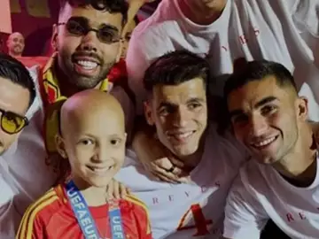 María Caamaño, en la celebración de la Eurocopa María Caamaño, en la celebración de la Eurocopa