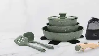 Me cansé de vivir entre tapas perdidas y cacharros raros, y ver esta batería de cocina en oferta me ha dado paz mental Kitchen Academy Juego de 10 piezas