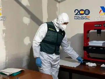 El laboratorio para procesar la droga en Gerindote El laboratorio para procesar la droga en Gerindote