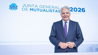 El presidente de Mutua Madrileña, Ignacio Garralda, hoy, durante la junta de la compañía
