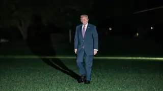 Irán.- Trump confirma la llegada este próximo lunes de los negociadores de EEUU a Pakistán April 18, 2026, Washington, Dc, United States: President DONALD TRUMP returns to the White House in Washington, District of Columbia on April 18, 2026. Europa Press/Contacto/Andrew Leyden 18/04/2026 ONLY FOR USE IN SPAIN