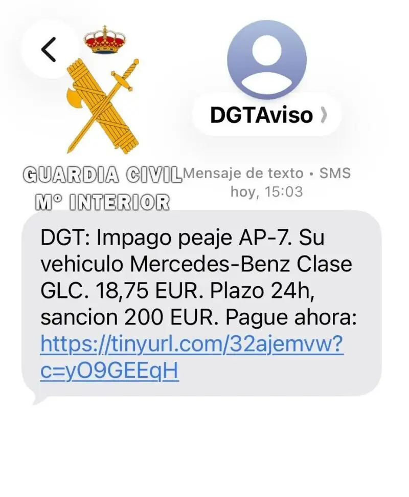Nueva estafa por SMS: así suplantan a la DGT con un falso peaje pendiente
