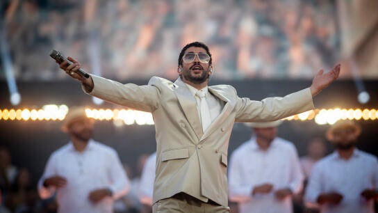 El cantante Bad Bunny durante su concierto en el Estadi Olímpic Lluís Companys, a 22 de mayo de 2026, en Barcelona, Catalunya (España). Bad Bunny actúa en Barcelona con dos conciertos seguidos dentro de su gira ‘DeBÍ TiRAR MáS FOToS World Tour’. 22 MAYO 2026;CONCIERTO;MÚSICA;CANTANTE;GIRA; Lorena Sopêna / Europa Press 22/05/2026