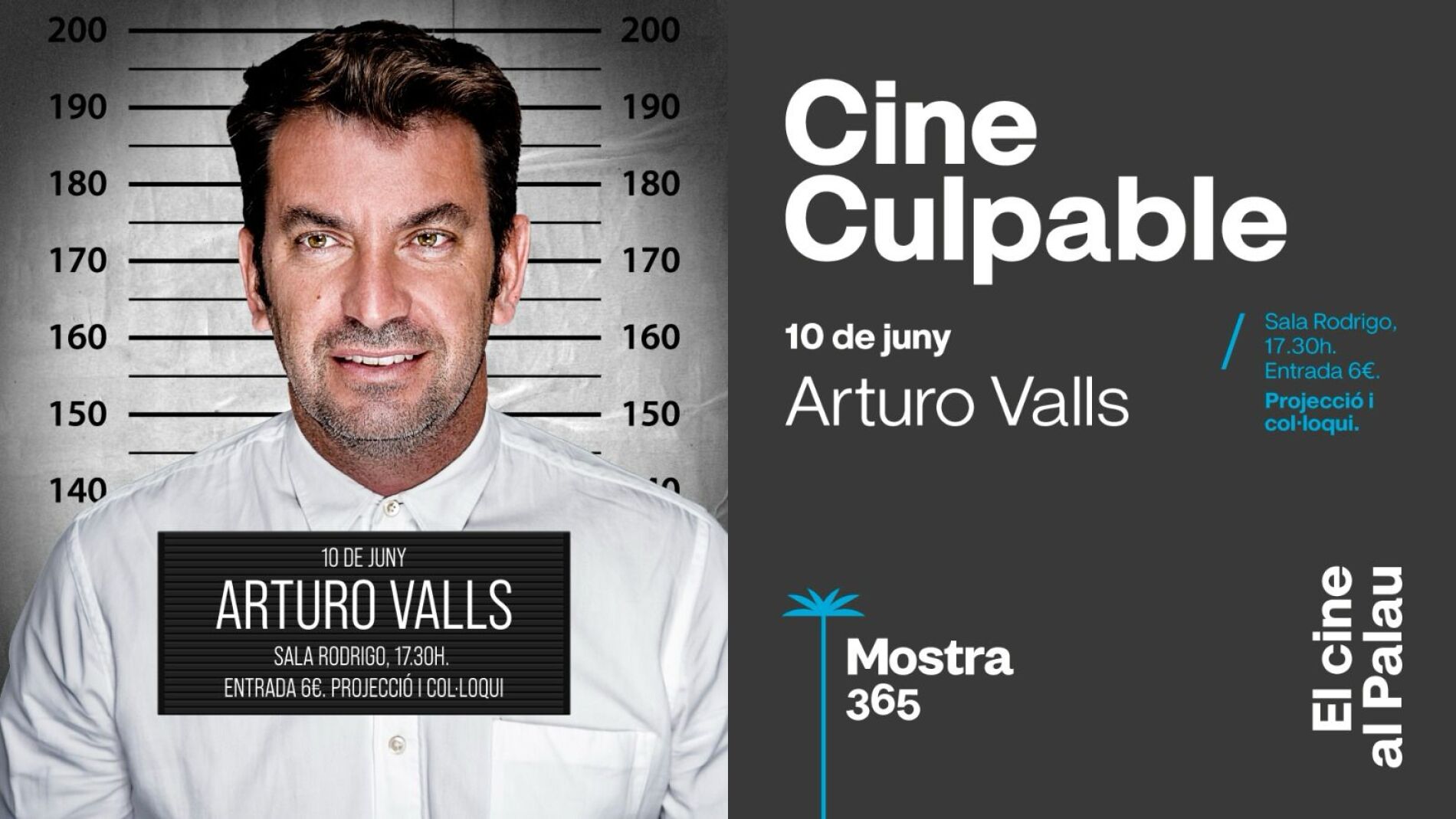 El actor y productor valenciano Arturo Valls protagoniza la apertura de la nueva edición de "Cine Culpable" en el Palau de la Música