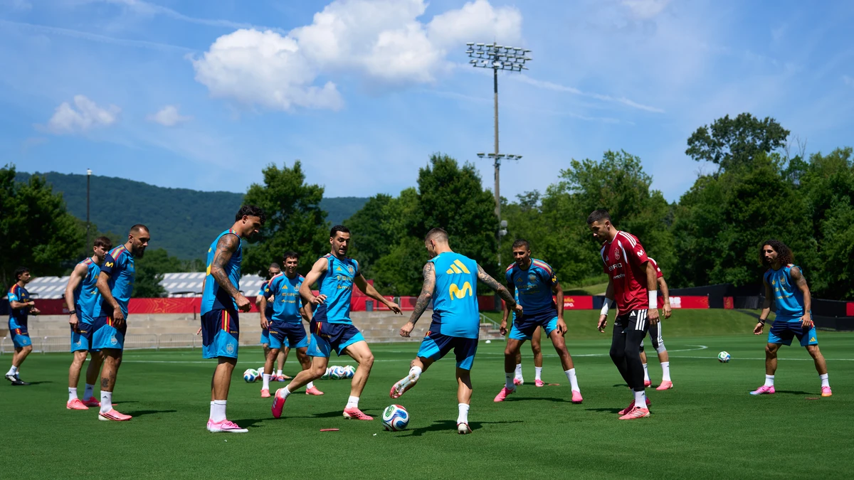 Entrenamiento de la selección española
