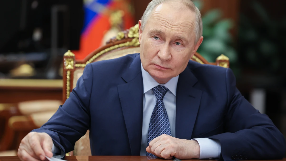 Russian President Vladimir Putin meets with Science and Higher Education Minister Valery Falkov