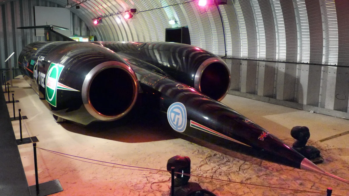 ThrustSSC en el Museo del Transporte de Coventry.
