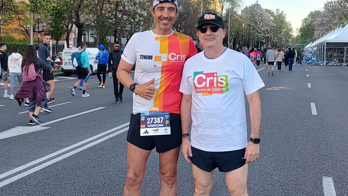 Joaquín Martínez y Pepe Monge en una carrera en Madrid