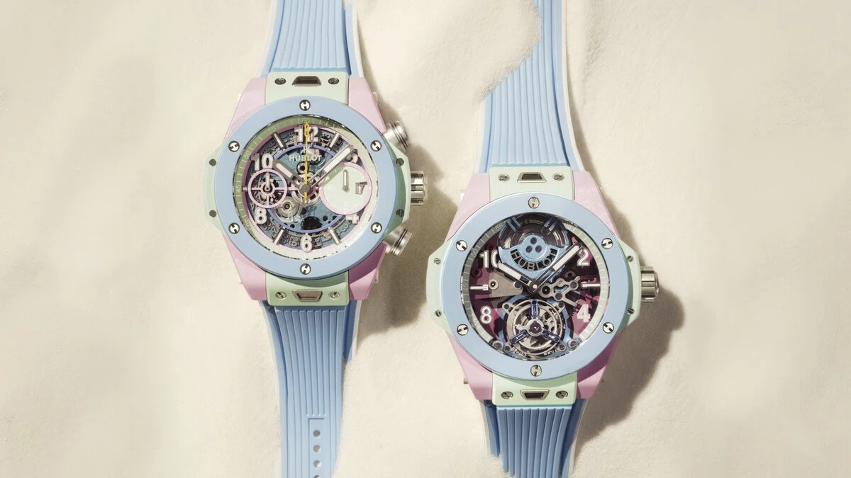 Dos relojes Hublot Big Bang Summer 2026 en tonos pastel