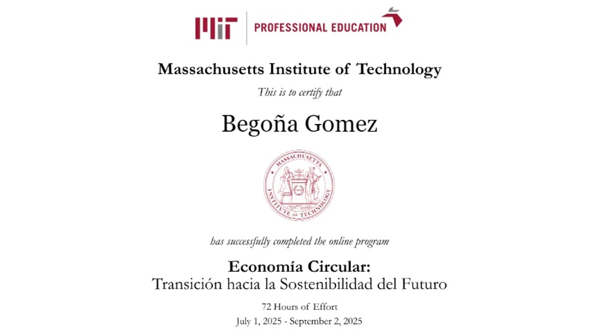 Un ejemplo del título de Begoña Gómez por el ITM que ha sido publicitado por la mujer del presidente del Gobierno
