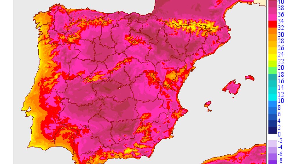 Temperaturas máximas en España hoy
