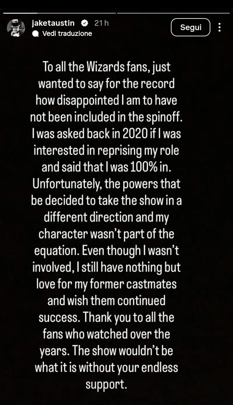 Comunicado de Jake T. Austin