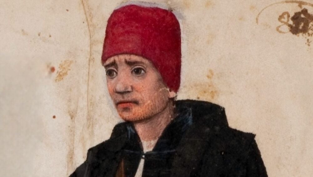 El monarca retratado en un manuscrito de Jörg von Ehingen