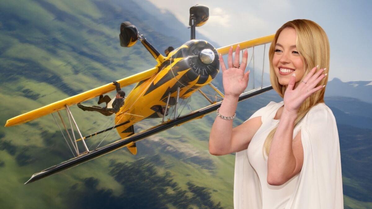 Sydney Sweeney performs biplane wing walk over Kent