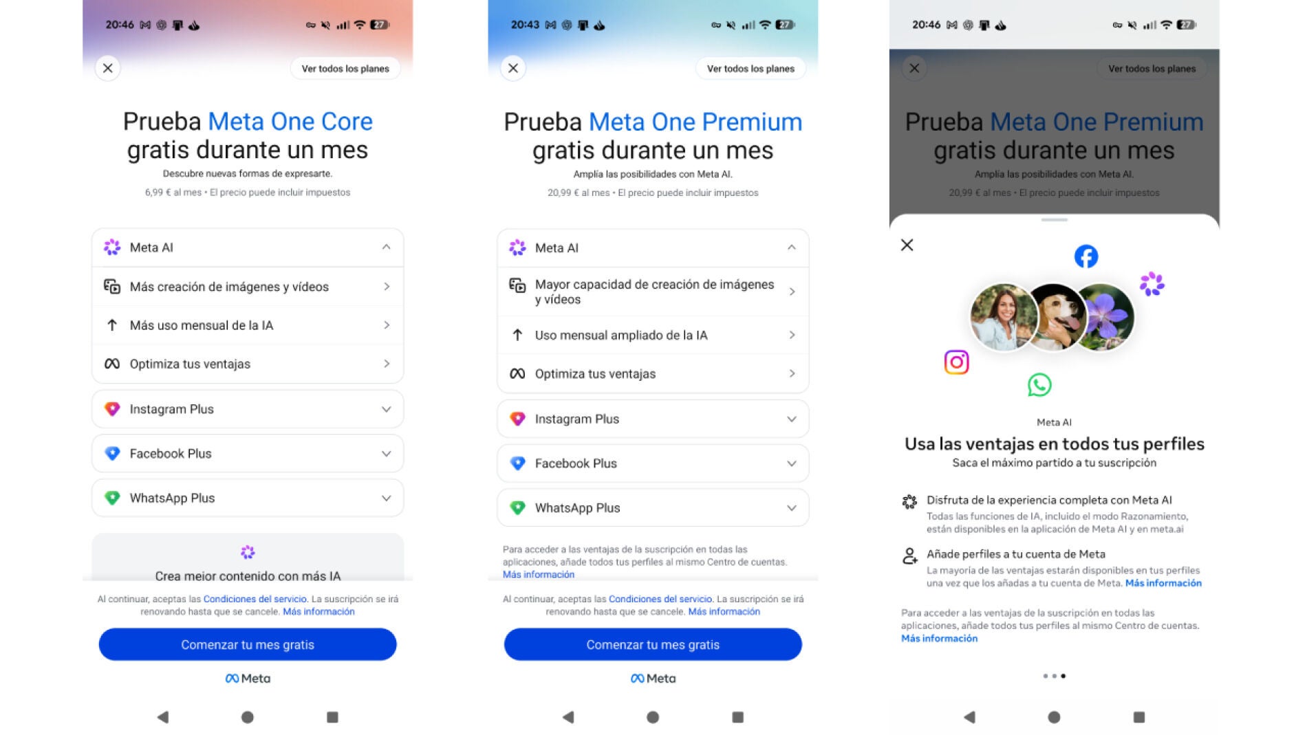 Meta lanza la suscripción Meta One con mejoras en WhatsApp, Facebook e Instagram y un mes de prueba gratuito
