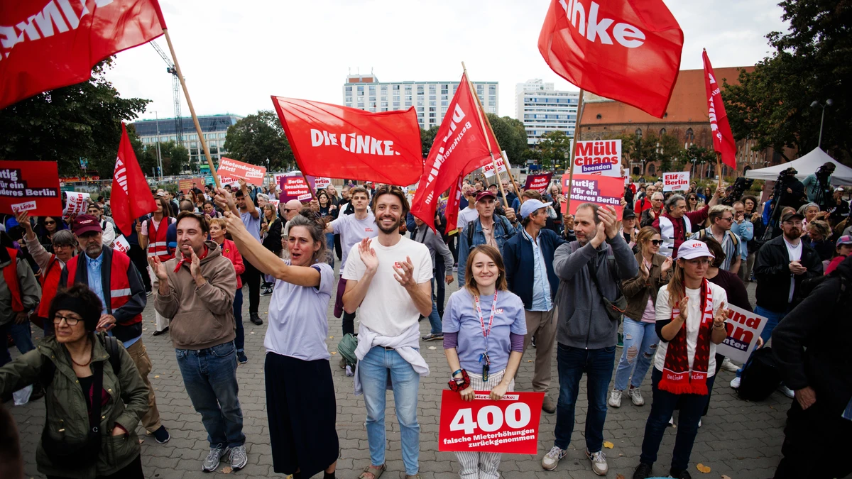 The Left party candidate Elif Eralp holds final campaign rally before Berlin state elections